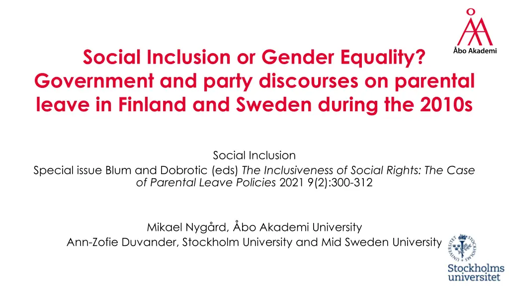 social inclusion or gender equality government n.w