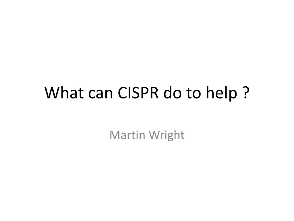 what can cispr do to help n.w