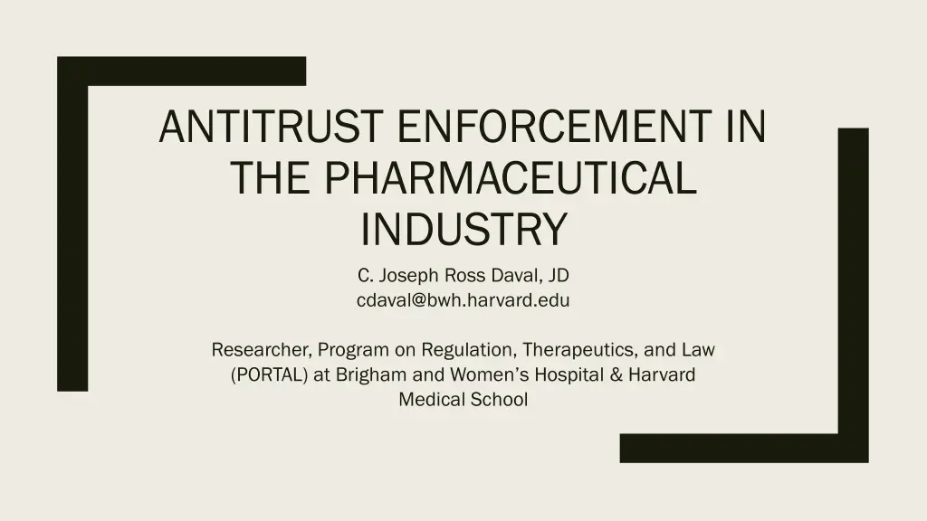 antitrust enforcement in the pharmaceutical n.w