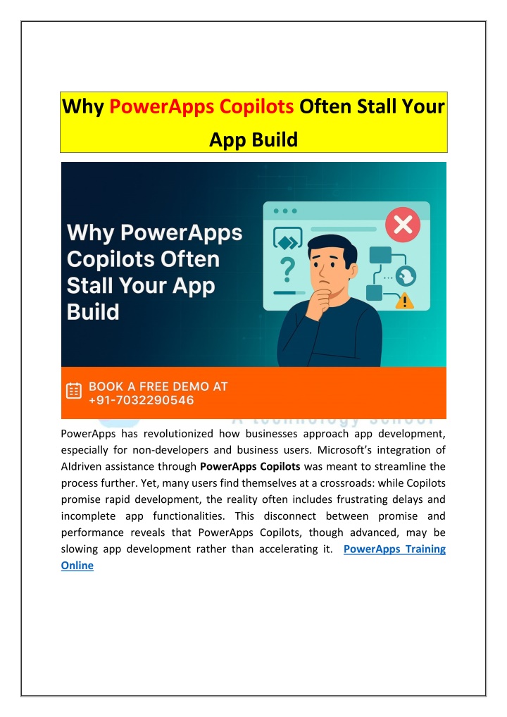 why powerapps copilots often stall your n.w