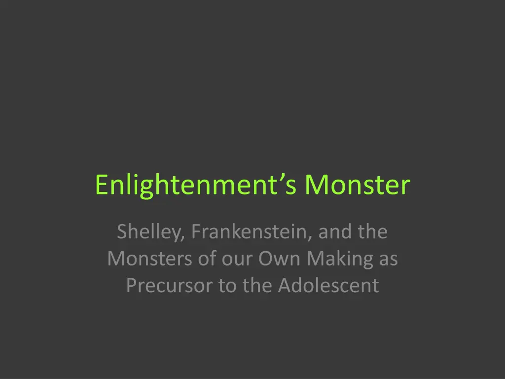 enlightenment s monster n.w