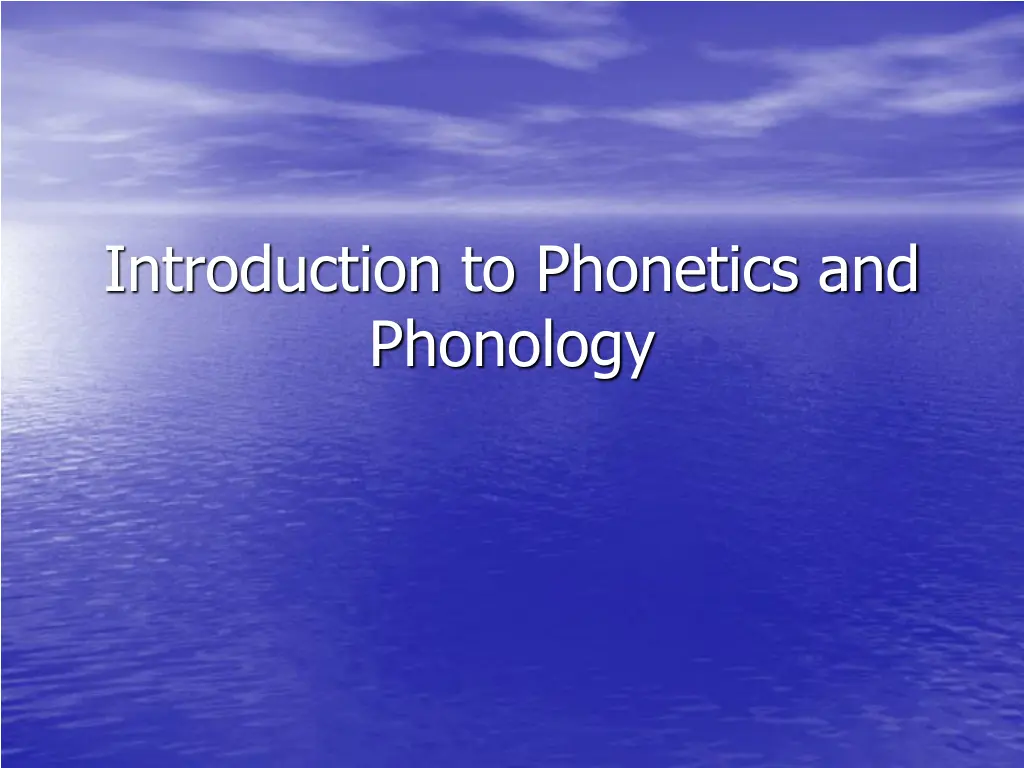 introduction to phonetics and phonology n.w