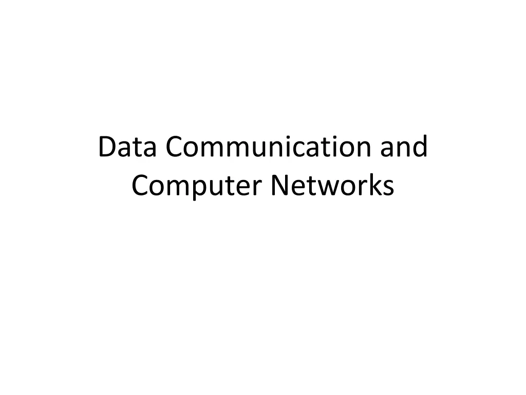 data communication and computer networks n.w