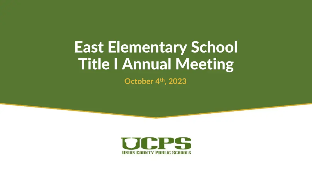 east elementary school title i annual meeting n.w