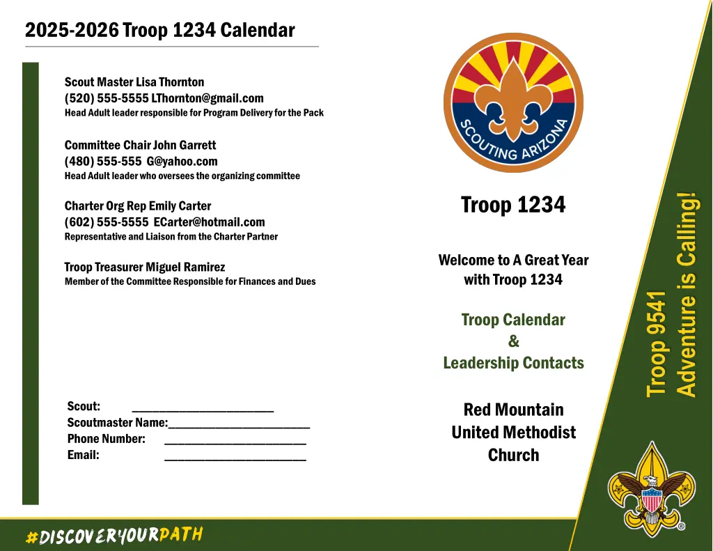 2025 2026 troop 1234 calendar n.w