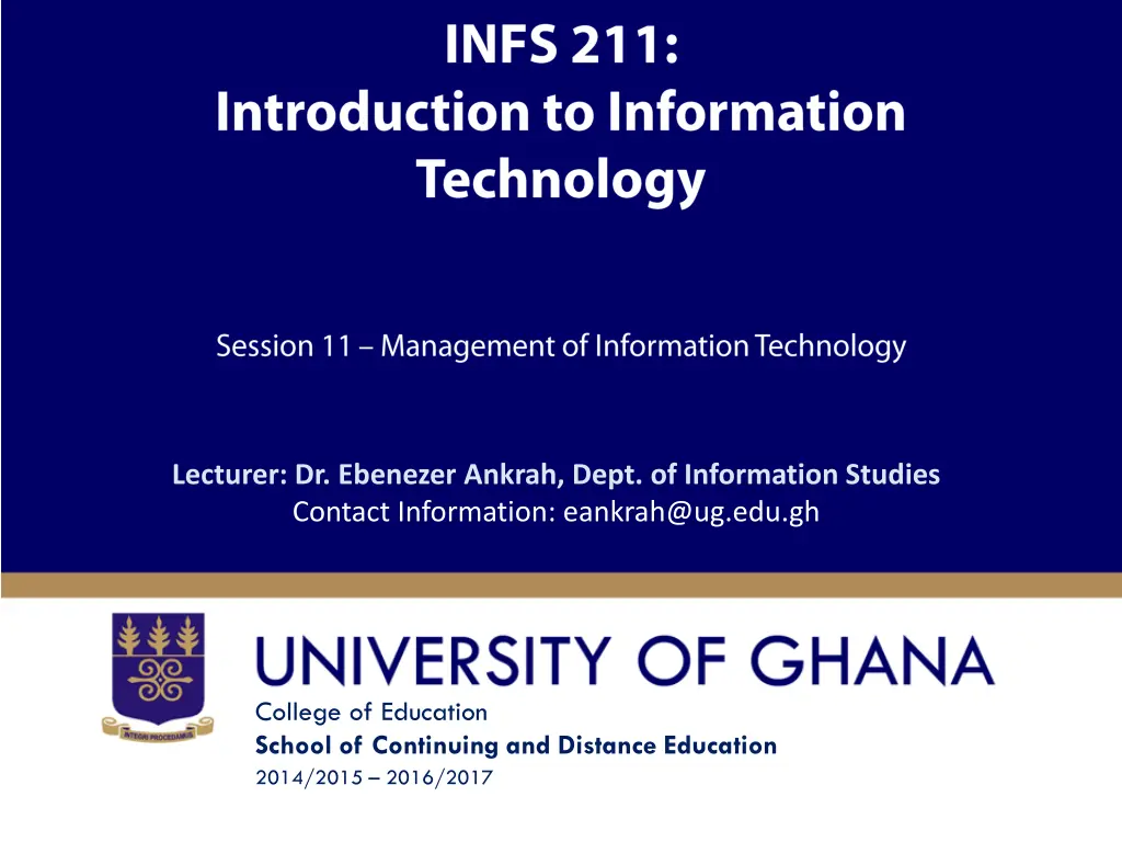 lecturer dr ebenezer ankrah dept of information n.w
