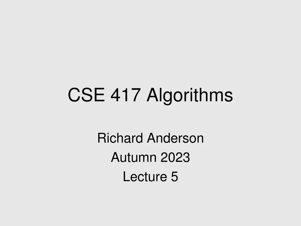 cse 417 algorithms n.w