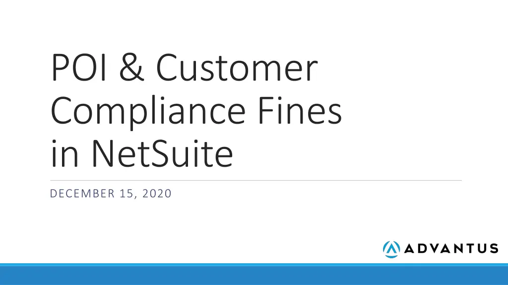 poi customer compliance fines in netsuite n.w