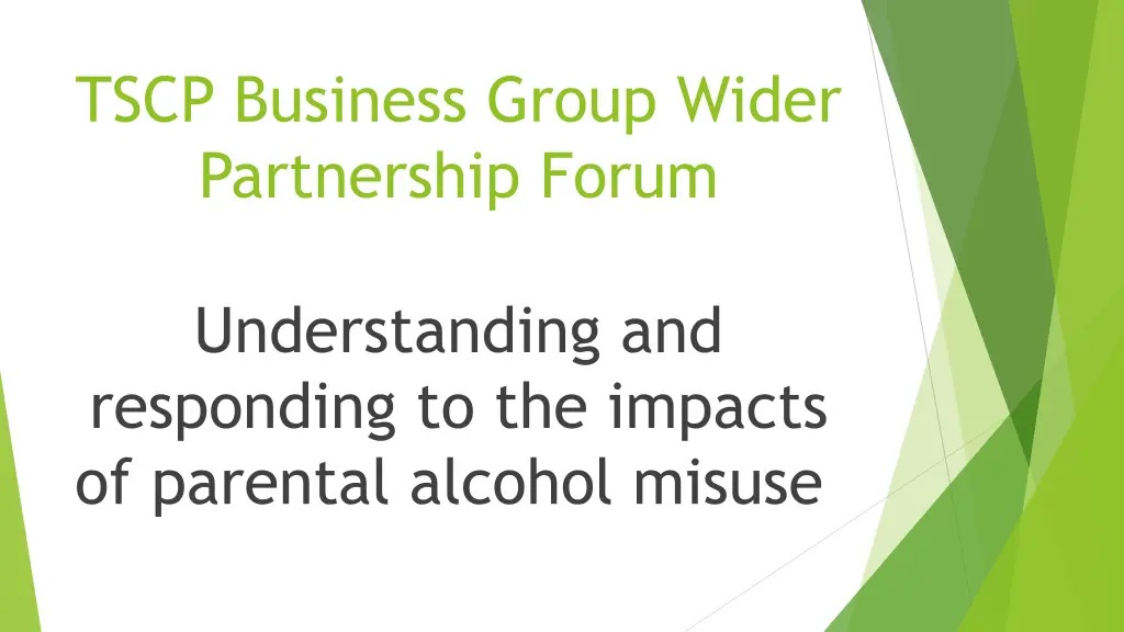 tscp business group wider partnership forum n.w
