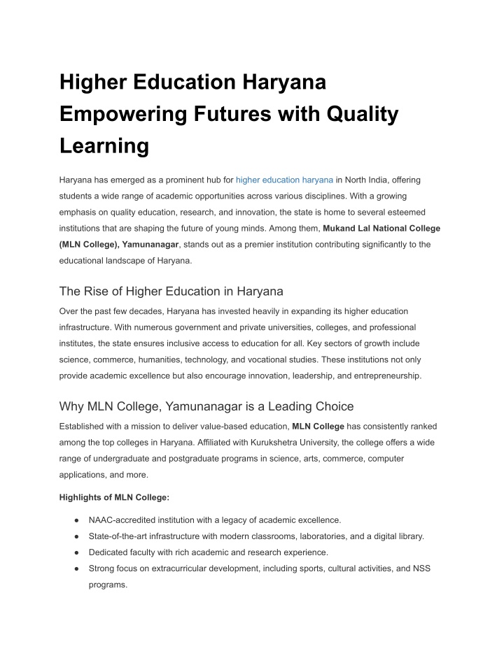 higher education haryana empowering futures with n.w