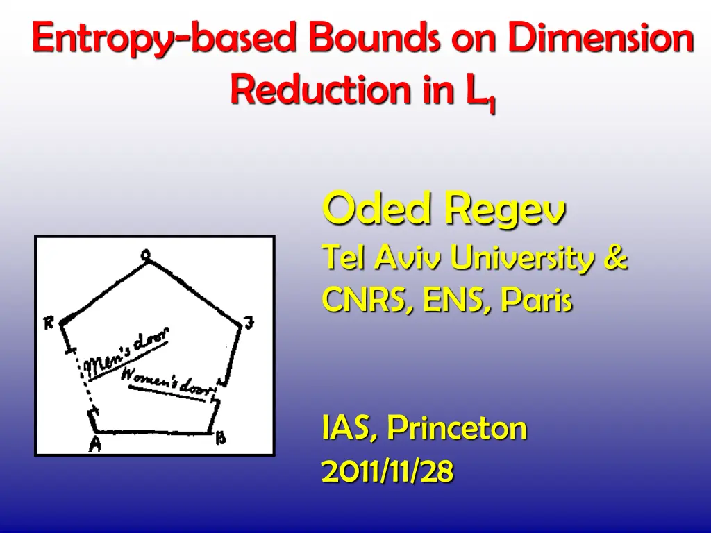 entropy based bounds on dimension reduction in l 1 n.w