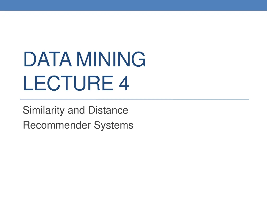 data mining lecture 4 n.w