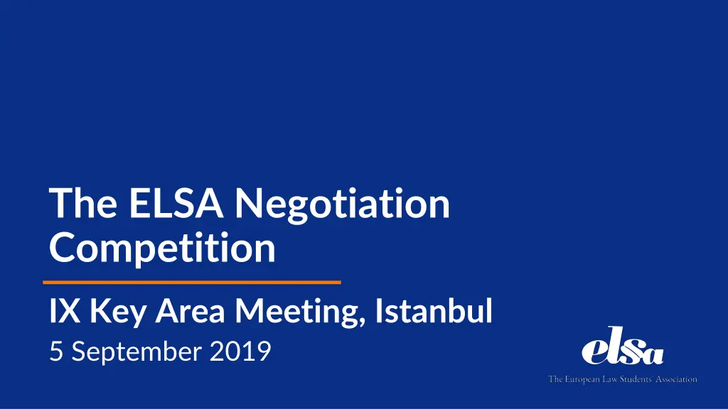 the elsa negotiation competition n.w
