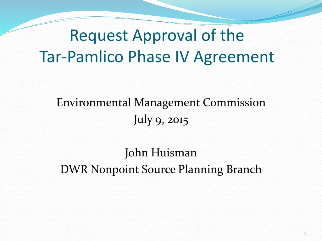 request approval of the tar pamlico phase n.w