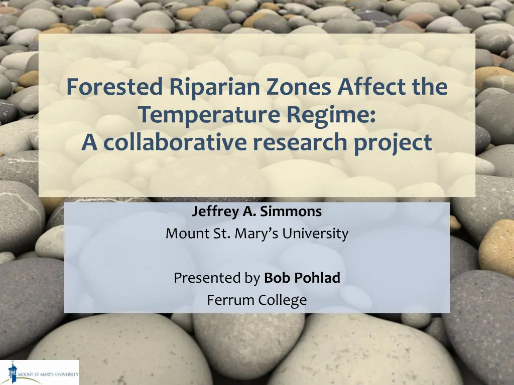 forested riparian zones affect the temperature n.w
