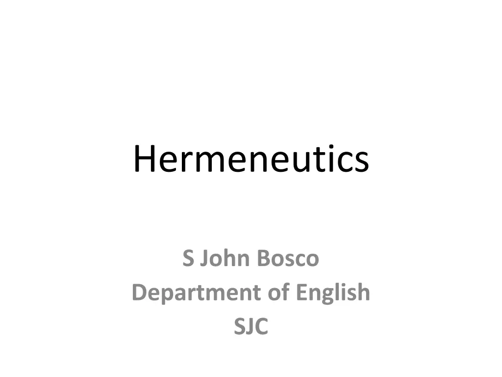 hermeneutics n.w