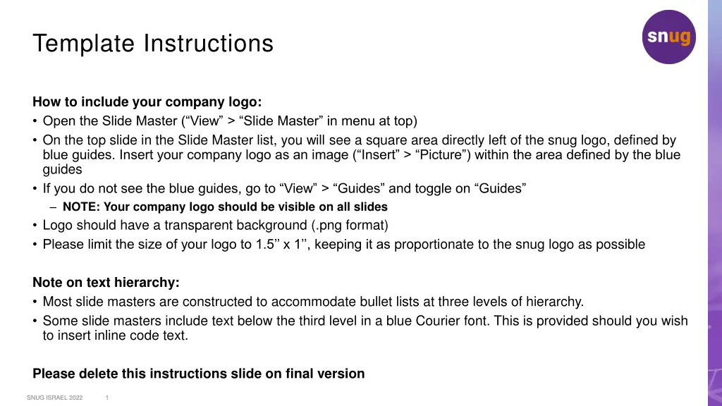 template instructions n.w