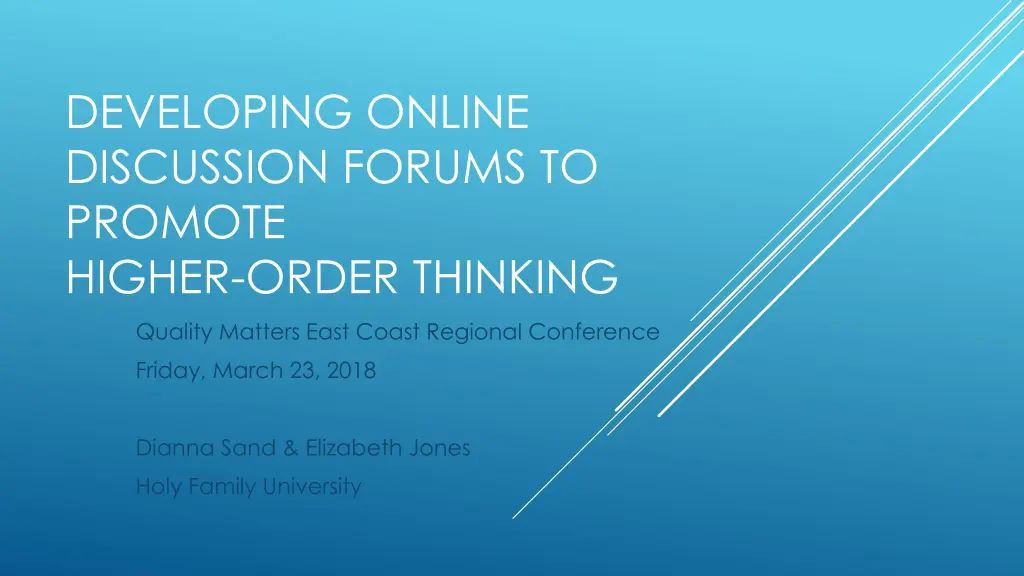 developing online discussion forums to promote n.w