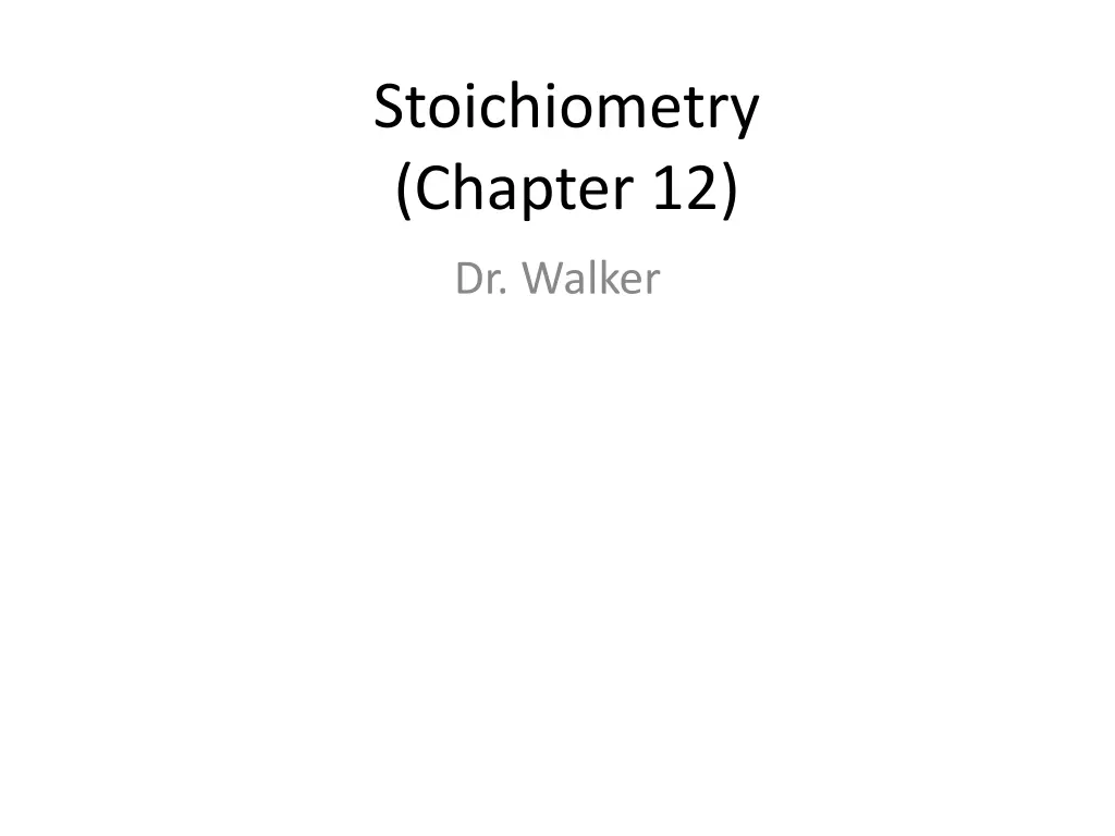 stoichiometry chapter 12 n.w