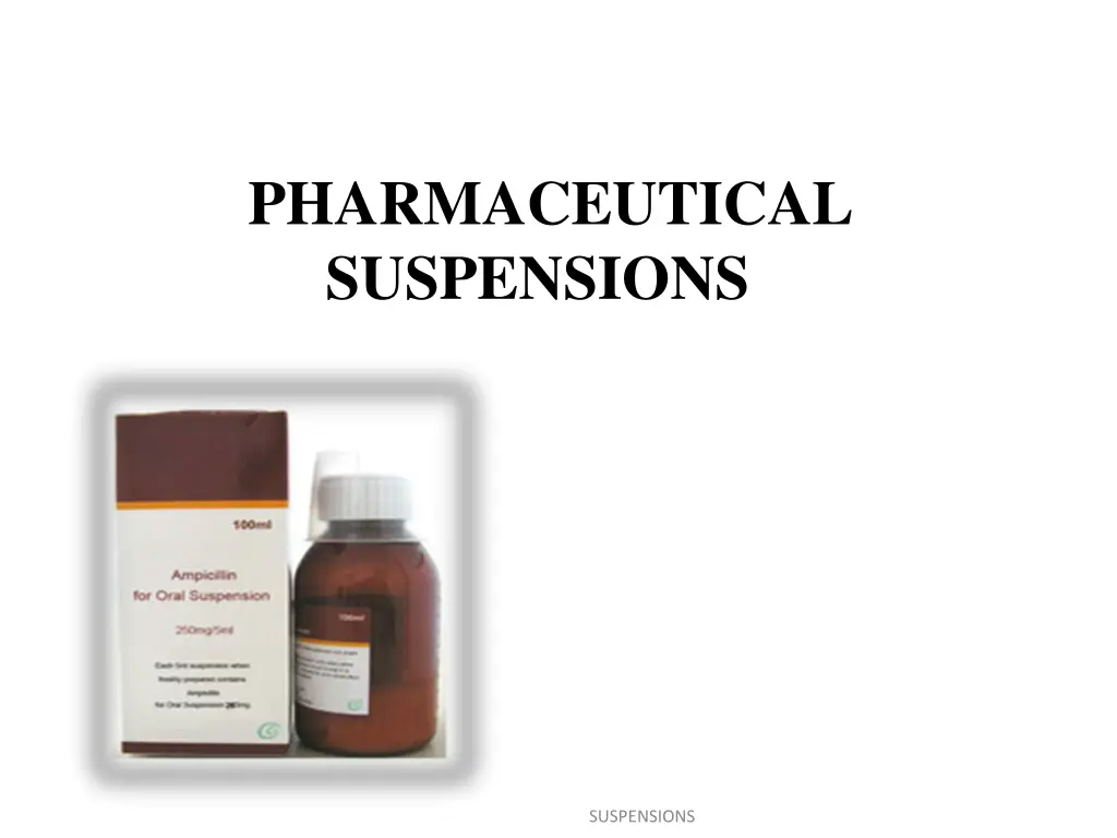 pharmaceutical suspensions n.w