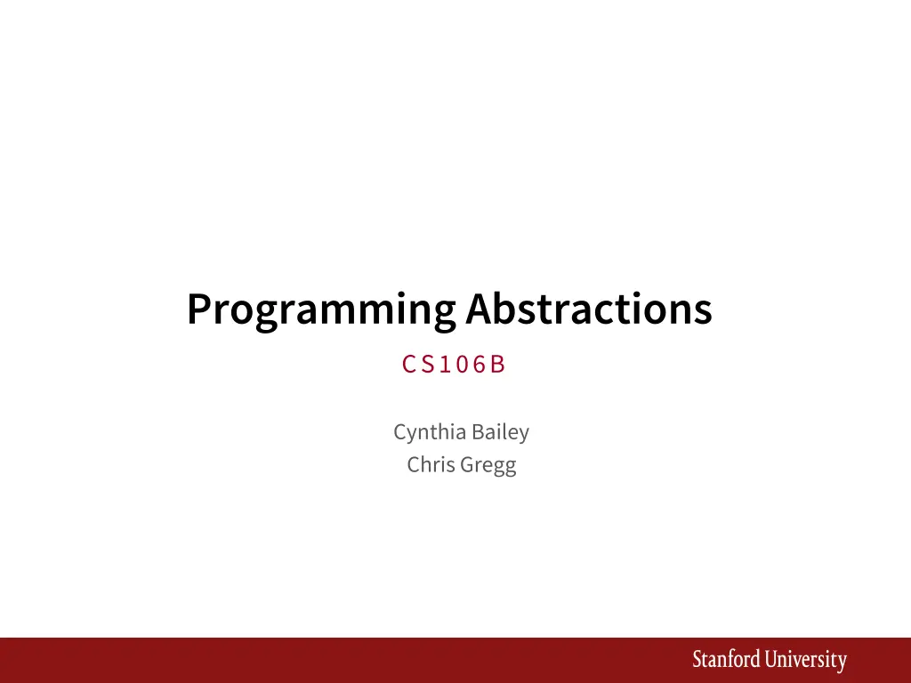 programming abstractions cs106b n.w