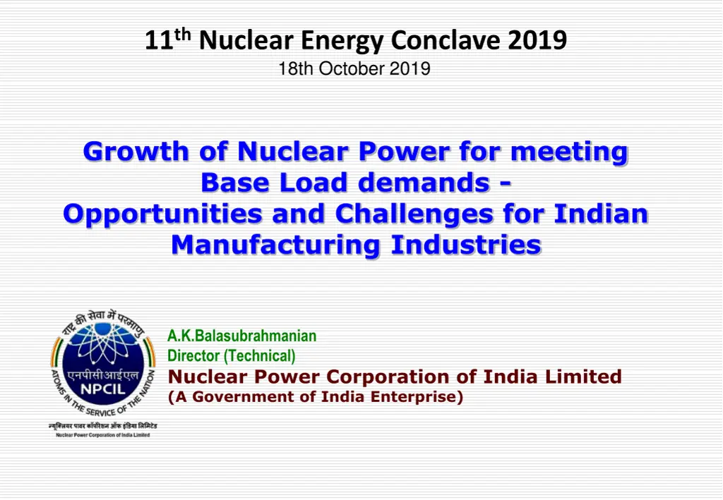 11 th nuclear energy conclave 2019 18th october n.w