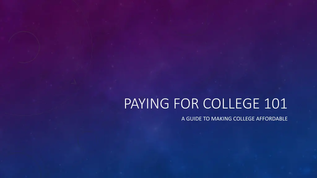 paying for college 101 n.w