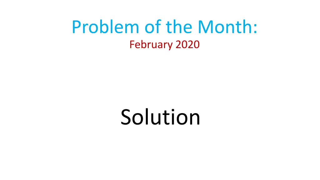 problem of the month february 2020 n.w