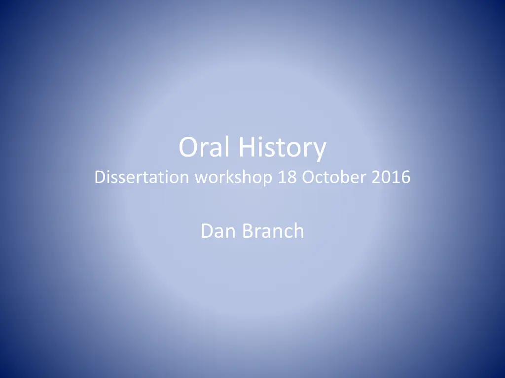 oral history n.w