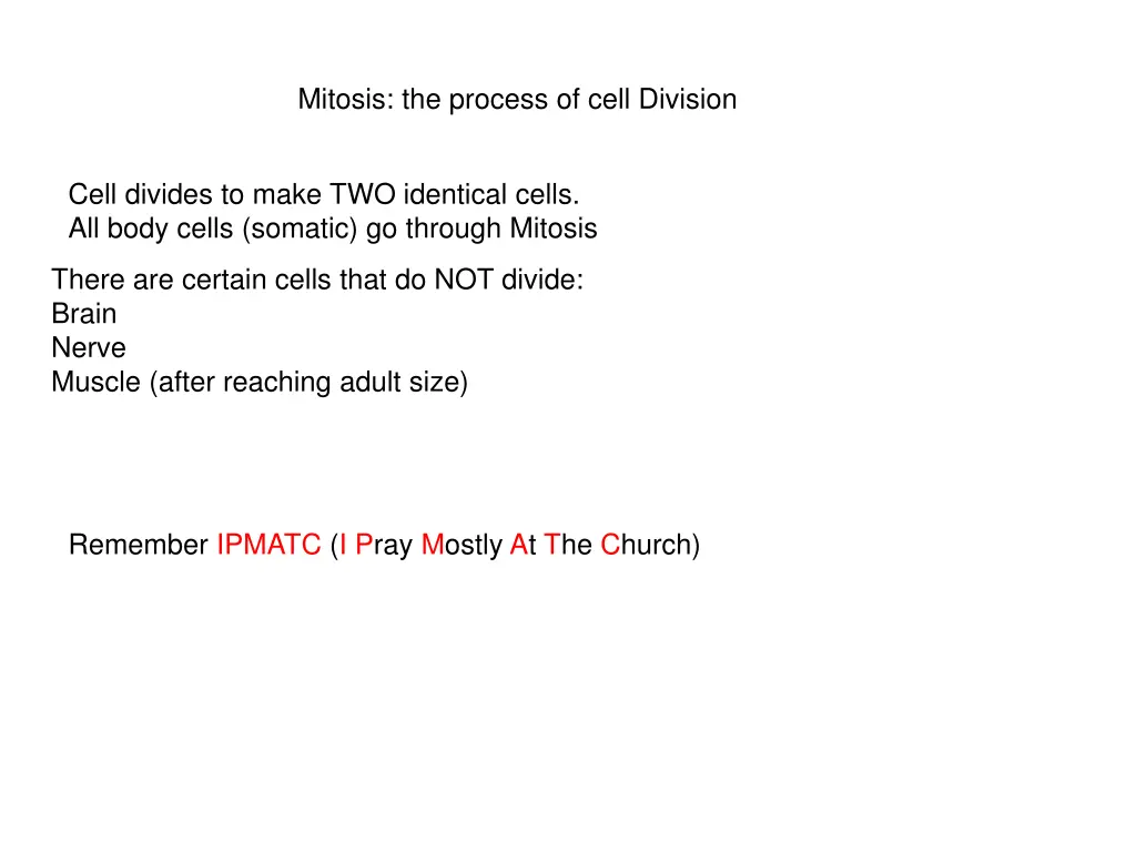mitosis the process of cell division n.w