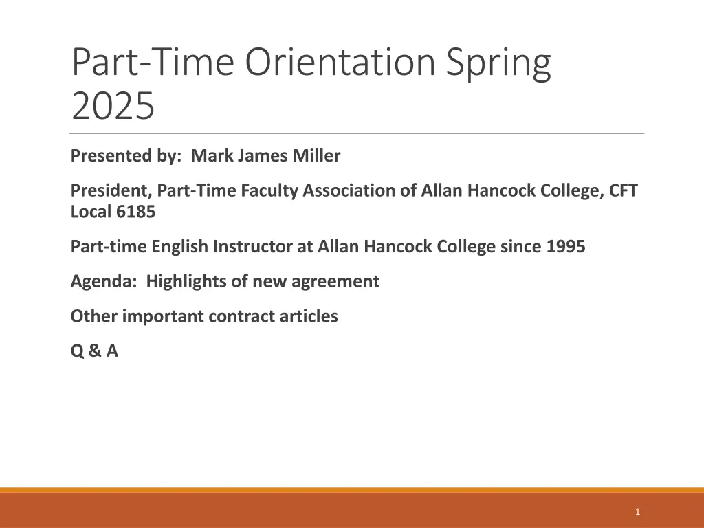 part time orientation spring 2025 n.w