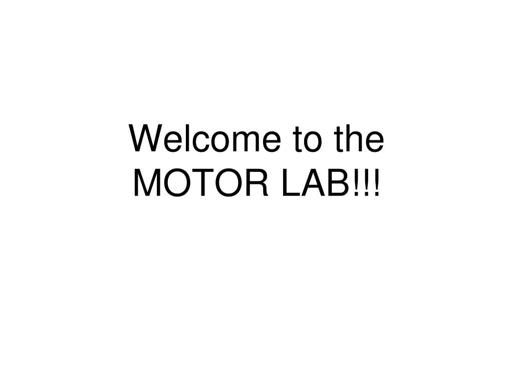 welcome to the motor lab n.w