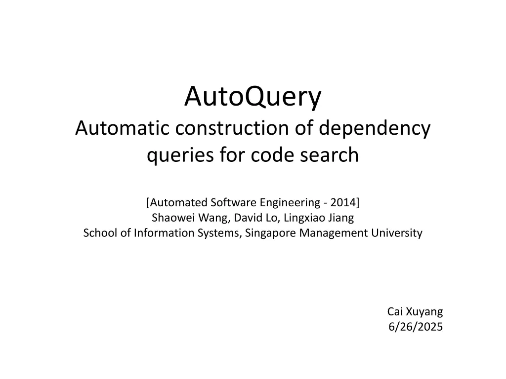 autoquery n.w