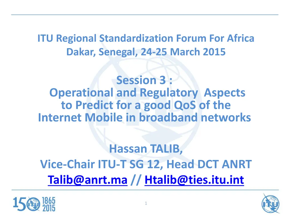 itu regional standardization forum for africa n.w