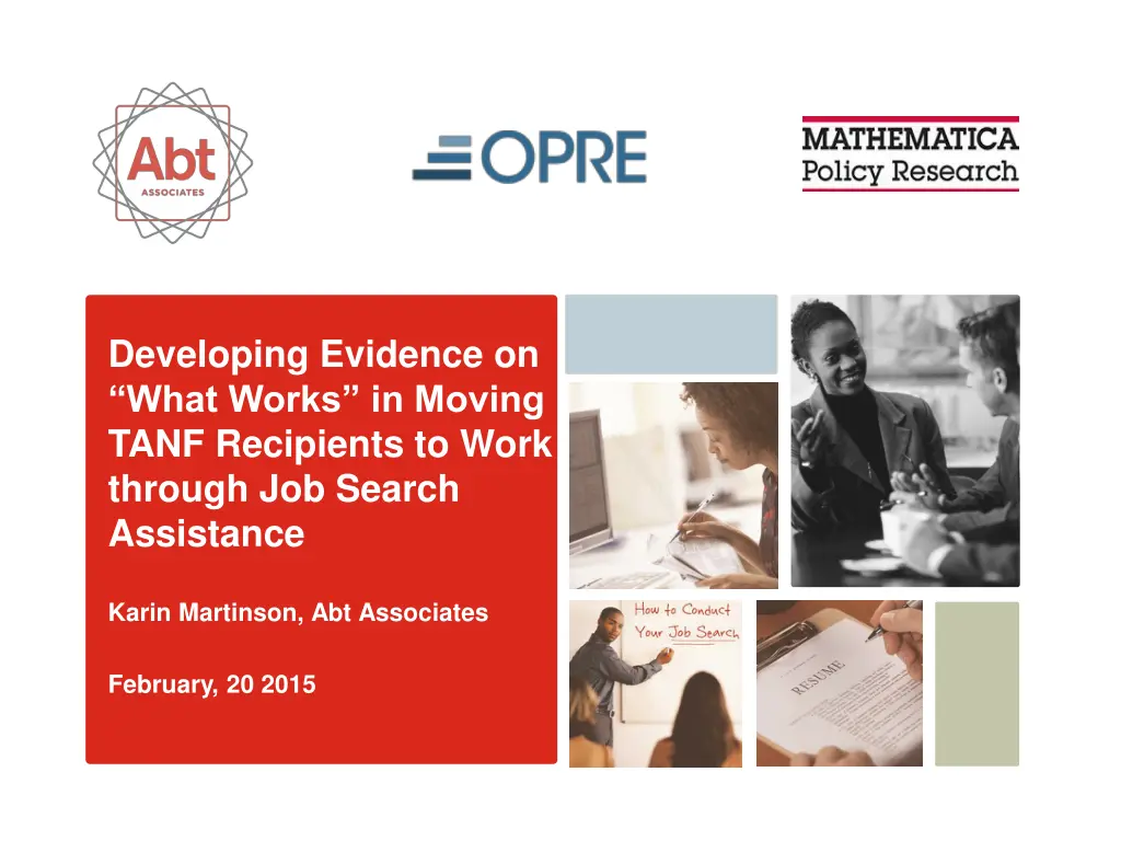 developing evidence on what works in moving tanf n.w