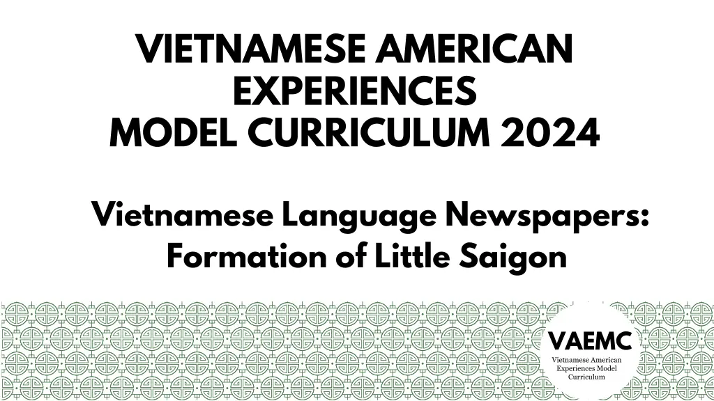 vietnamese american experiences model curriculum n.w