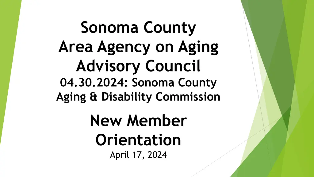 sonoma county area agency on aging advisory n.w