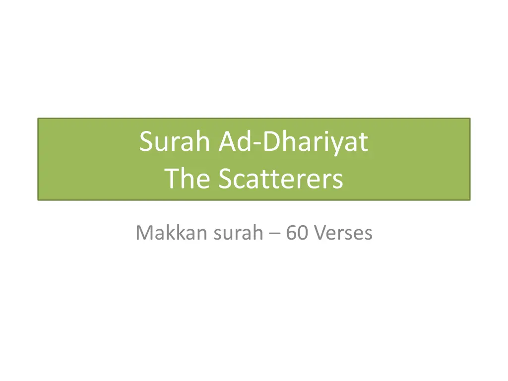 surah ad dhariyat the scatterers n.w