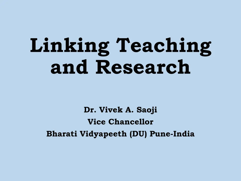 linking teaching and research n.w