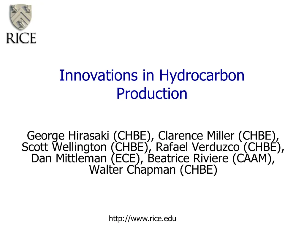 innovations in hydrocarbon production n.w