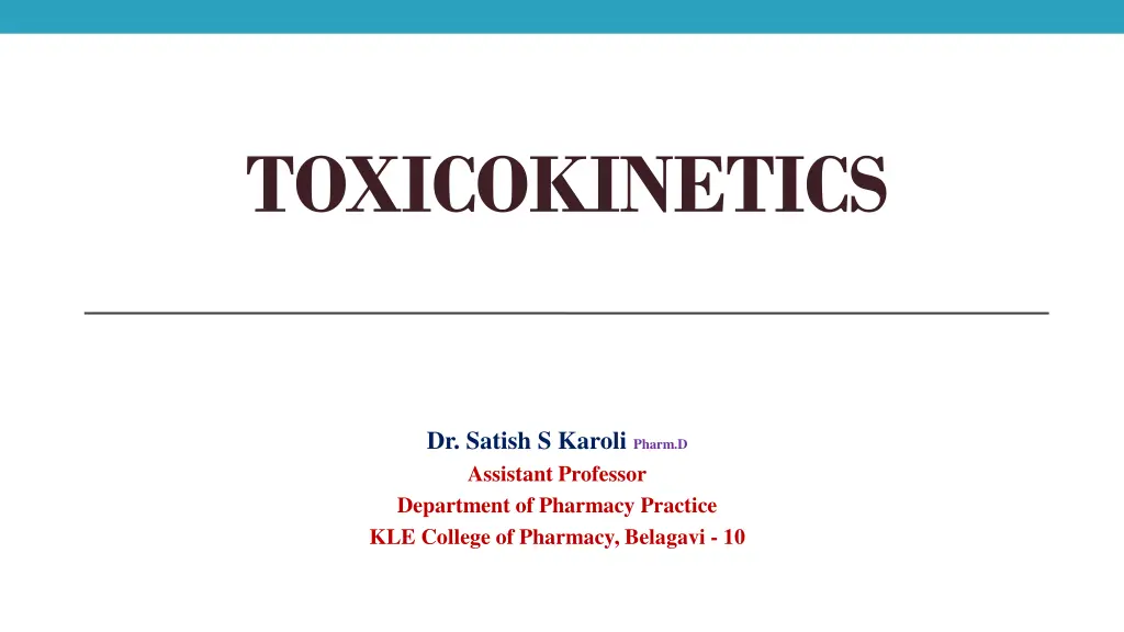 toxicokinetics n.w