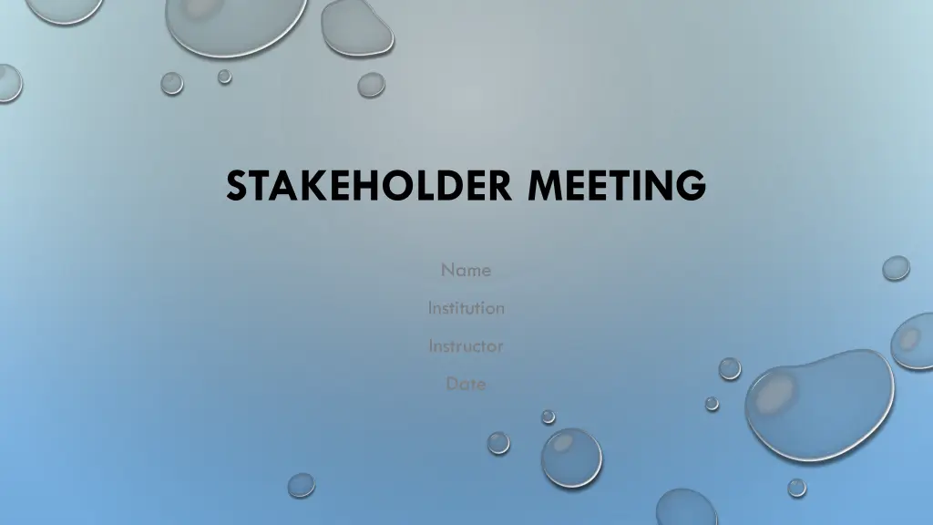 stakeholder meeting n.w