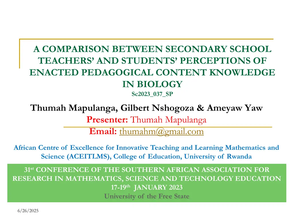 a comparison between secondary school teachers n.w