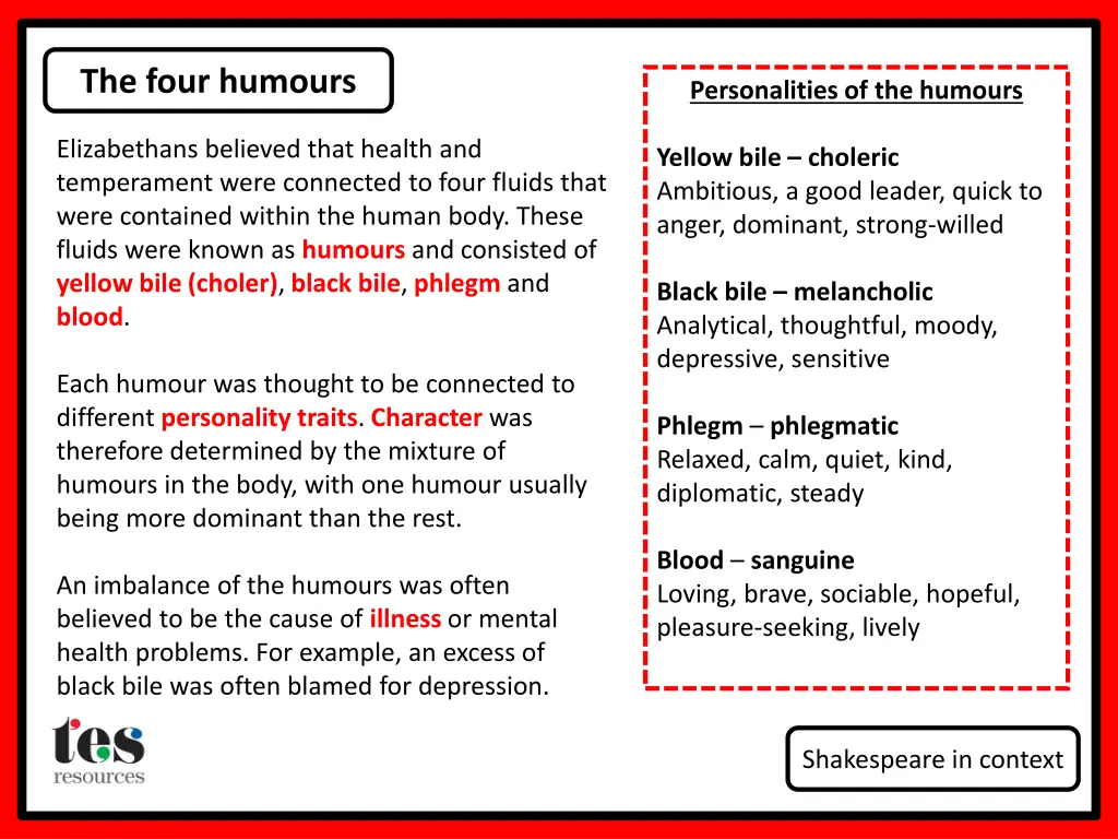 the four humours n.w