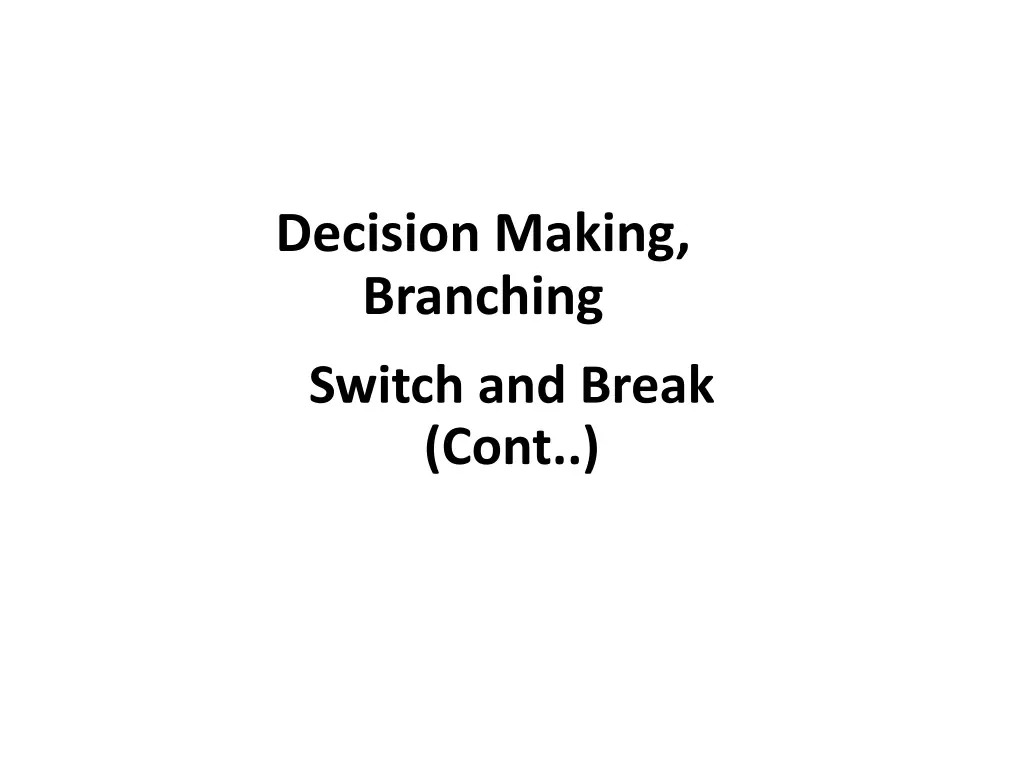 decision making branching n.w