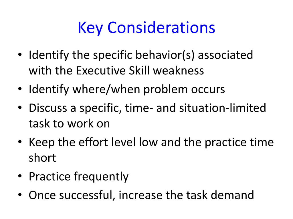key considerations n.w
