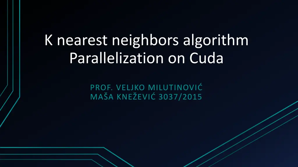 k nearest neighbors algorithm parallelization n.w