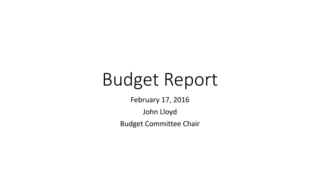budget report n.w