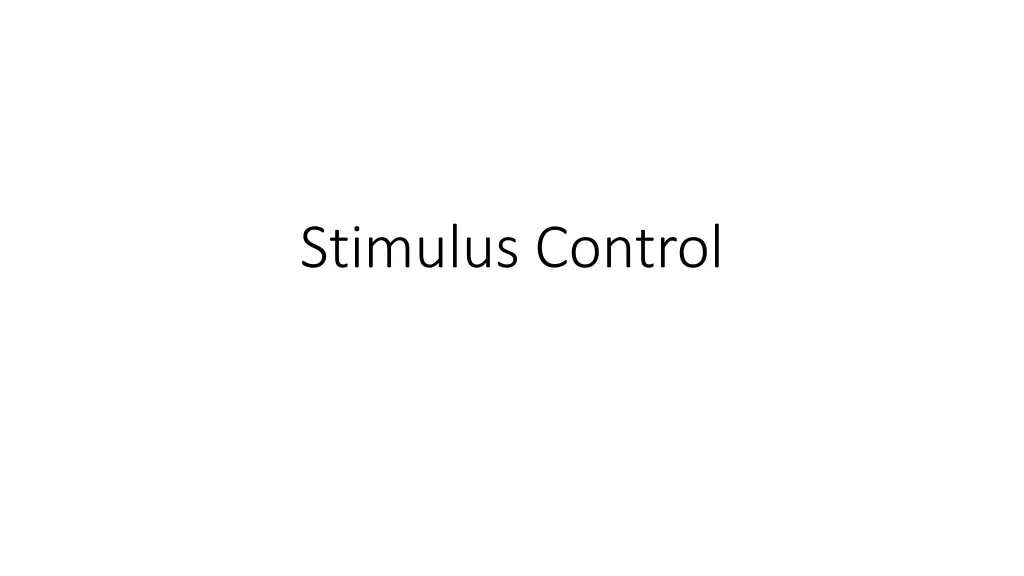 stimulus control n.w