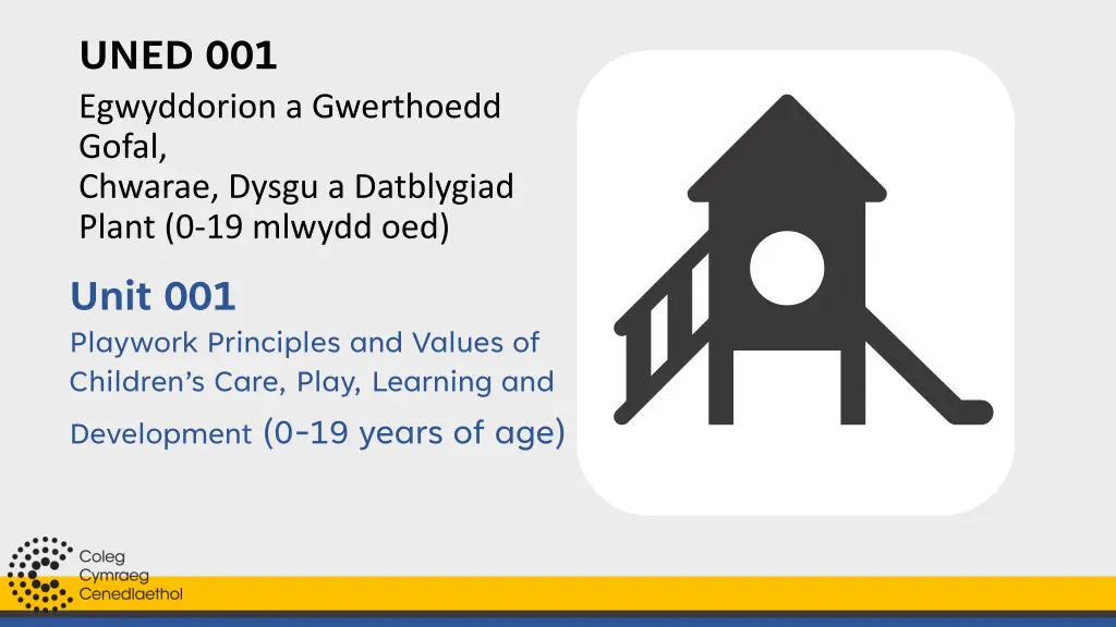 uned 001 egwyddorion a gwerthoedd gofal chwarae n.w